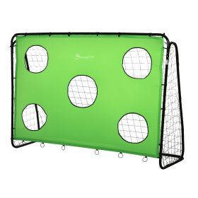 8 x 3ft Soccer Goal Target Goal 2 in 1 Design Indoor Outdoor Backyard with All Weather Polyester Net Best Gift