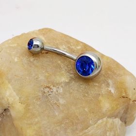 Puncture Hypoallergenic Titanium Steel Navel Buckle Belly Nail (Option: Sapphire Blue)