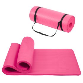 Only Supports Self Pickup  Yoga Mat, One Inch Thickened High-density Practice Mat, Tear-resistant Practice Yoga Mat With Straps, Suitable For All (Option: Pink)