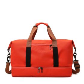 Foldable Waterproof Gym Bag Carry Duffel Bag for Sports and Travel (Color: ORANGE)