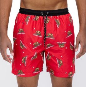 All Cali Swim Shorts (Color: Red, size: XL)