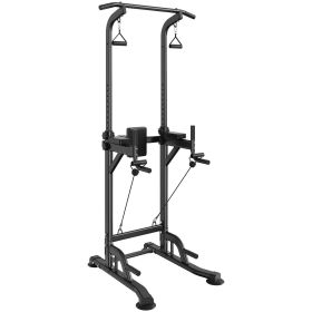 VEVOR Power Tower Dip Station, 10-Level Height Adjustable Pull Up Bar Stand (Accessory Function: With Butterfly Arm, Functional Morphology: With Elbow Pad)