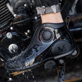 Motorcycle Rain Boots Men's Summer Youth Outdoor Non-slip Wading Shoes Fashion Low Top Flat Work Shoes Rubber Shoes (Option: Black-44)